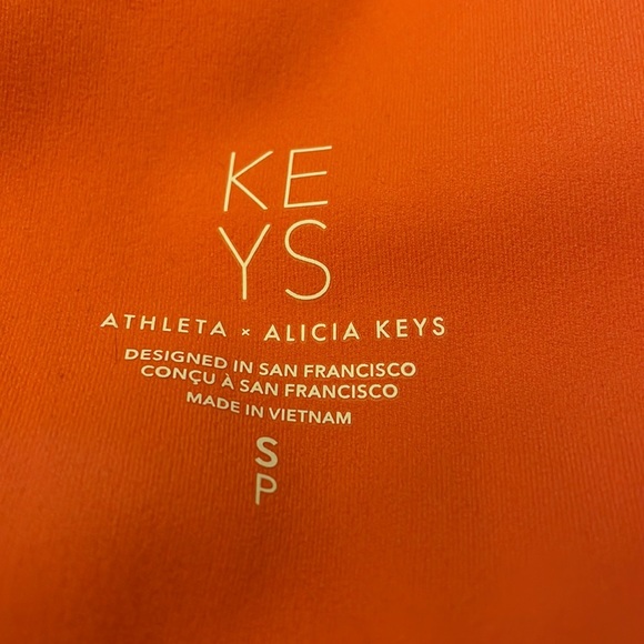 Athleta + Alicia Keys Orange Ribbed Leggings NWOT small - Picture 6 of 8